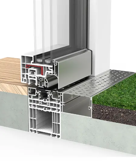 Perfil A 84 Folha oculta Janelas de Pvc 3i9ec4q2